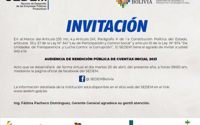 AUDIENCIA DE RENDICIÓN PÚBLICA DE CUENTAS INICIAL 2021