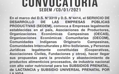 Convocatoria para la Provisión y Distribución de Productos Alimenticios del SUBSIDIO 2021